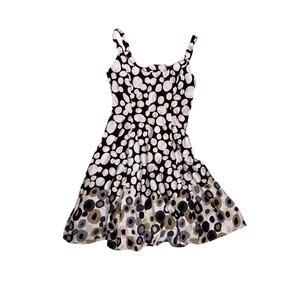 Dressbarn Brown & White Midi Sundress Women’s Size 8 Medium – Summer Boho Style